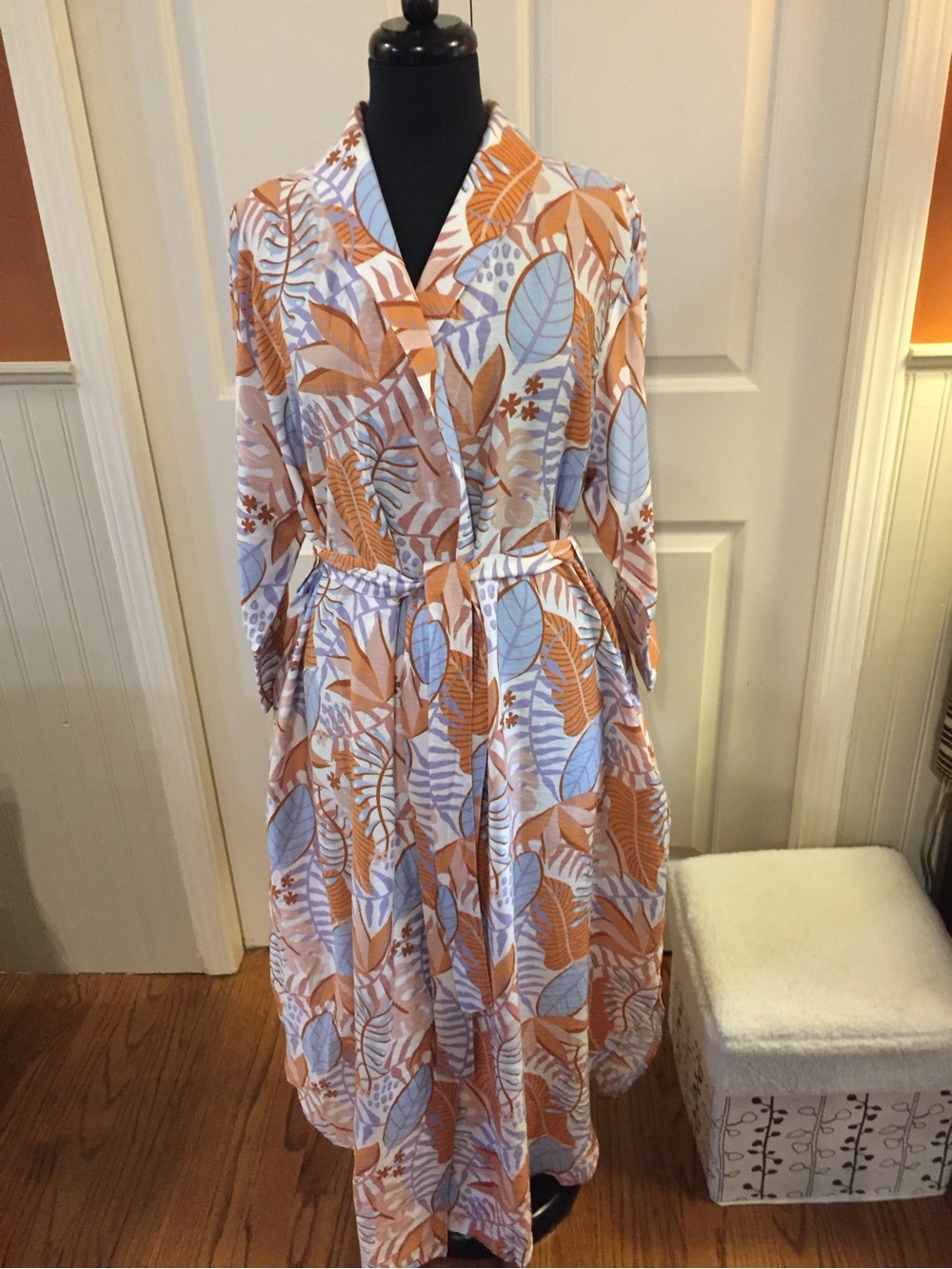 Smash + Tess Out of Office Duster/ Peach & Light Blue Medium